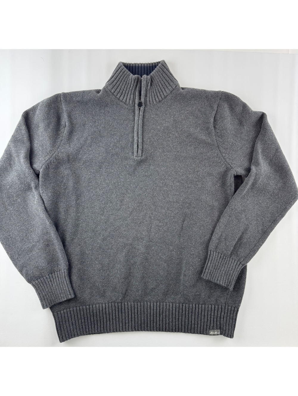 Eddie Bauer Men’s Medium Gray Turtleneck 100% Cotton Sweater